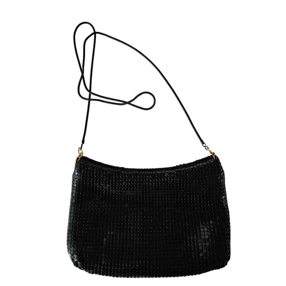 VTG Pacific Connections Vintage Black Metal Mesh Crossbody Bag Y2K Chain Strap
